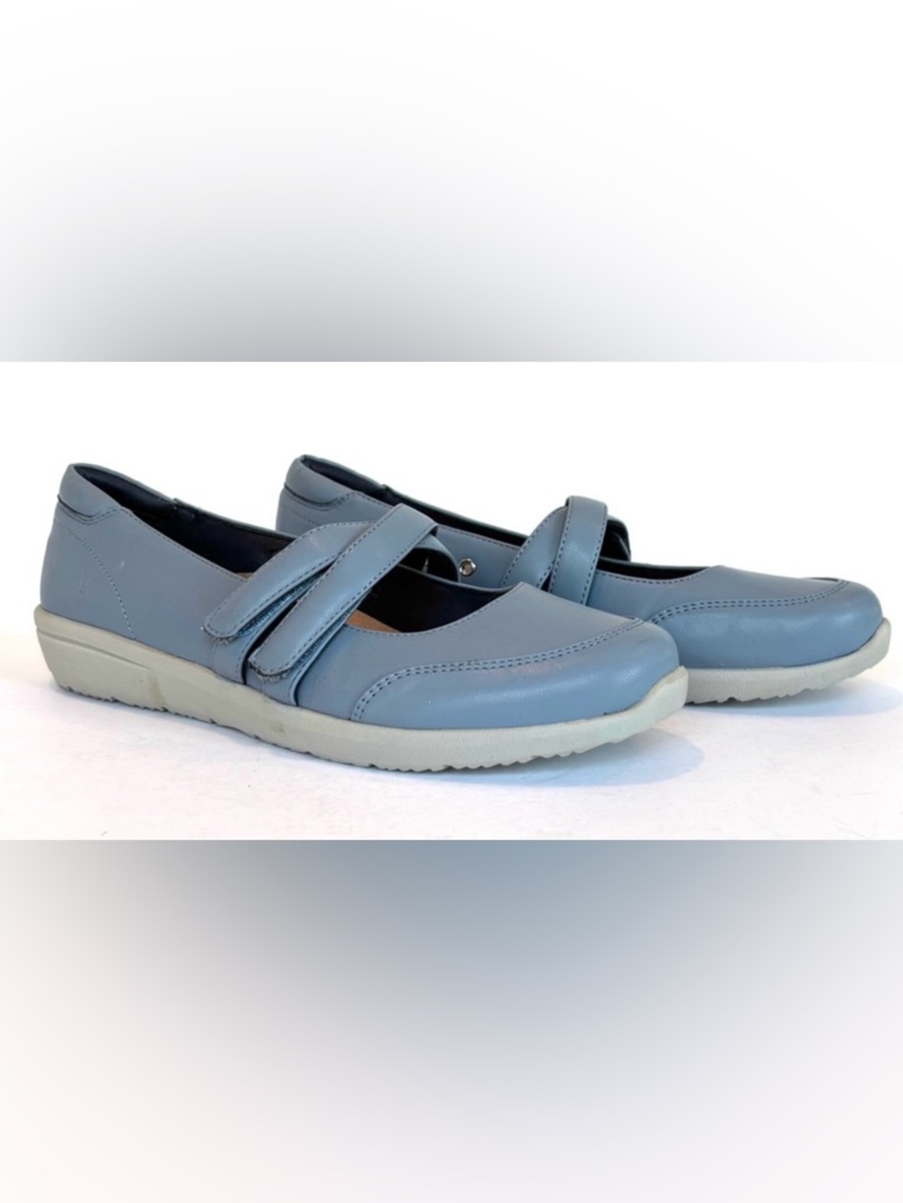 Vionic Cala Adjustable Double Strap Mary Jane Blue Flats Size 8
